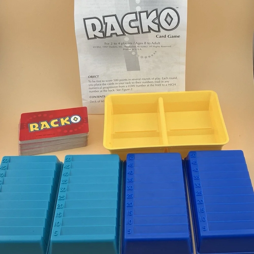 Vintage 1992 Rack-O Card Game Parker Brothers Complete w/o‎ Box